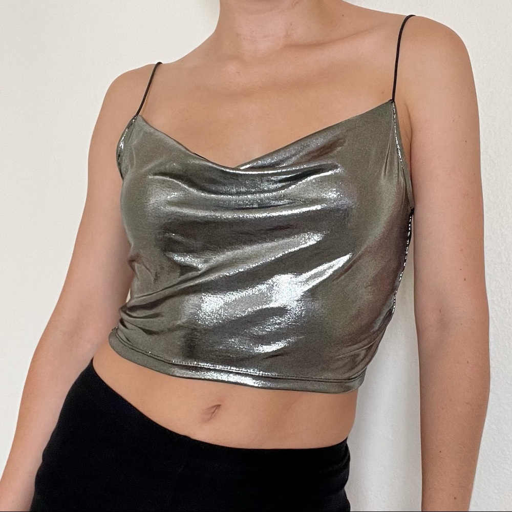 Metallic going out tank top
